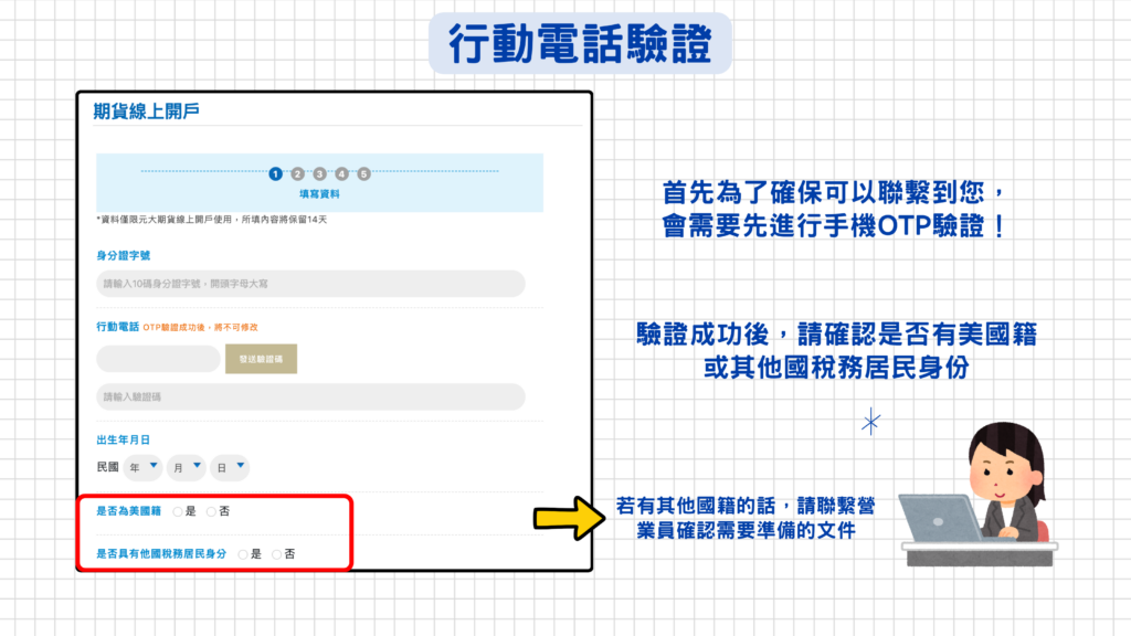 step3:如有其他國籍身份者,請事先告知營業員喔!